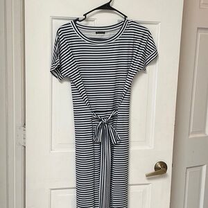 Chic Striped Black and White Maxi Dress